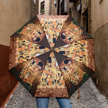 Cargar imagen en el visor de la galería, Paraguas plegable &quot;El Beso&quot; de Klimt
