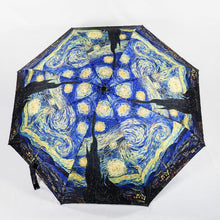 Cargar imagen en el visor de la galería, Paraguas plegable &quot;Noche estrellada&quot; de Van Gogh
